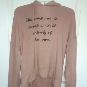 Pink wet seal sweater with black lettering